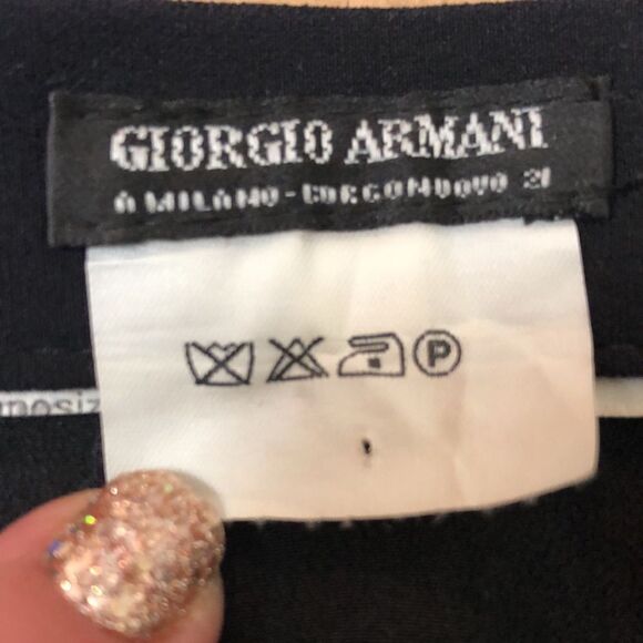 Giorgio Armani vintage silk skirt with piping size 6 - Picture 6 of 10